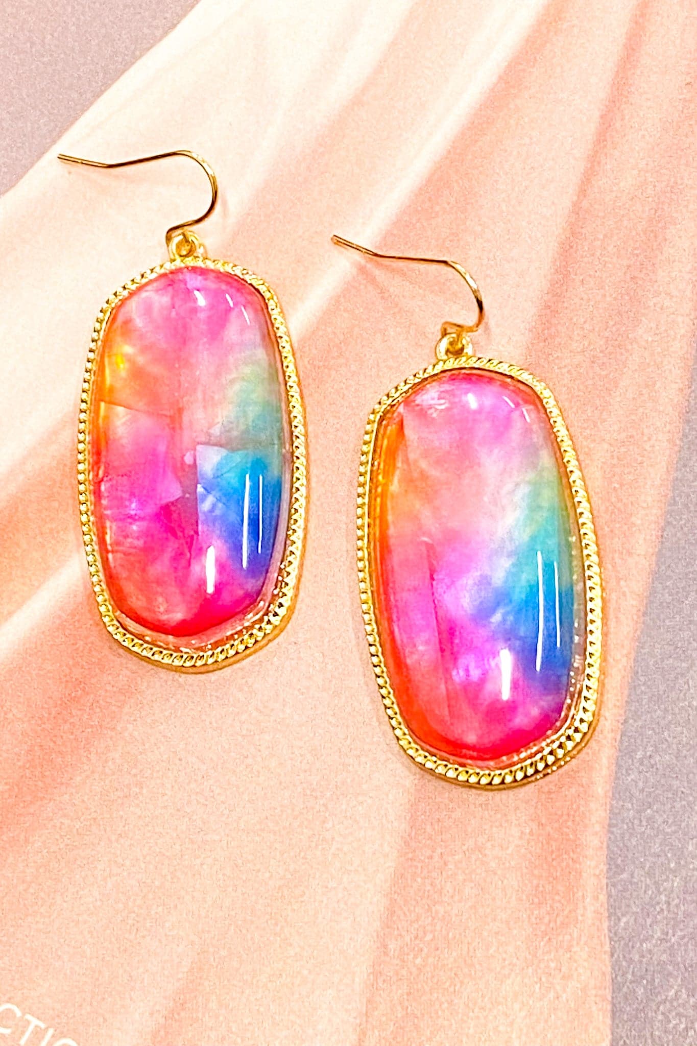 Pink Selina Stone Drop Earrings - Madison and Mallory