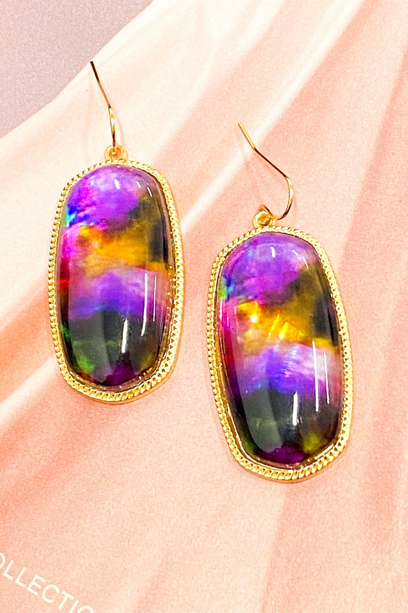 Purple Selina Stone Drop Earrings - Madison and Mallory