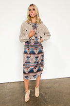  Montana Views Geo Print Long Sleeve Dress - FINAL SALE - Madison and Mallory