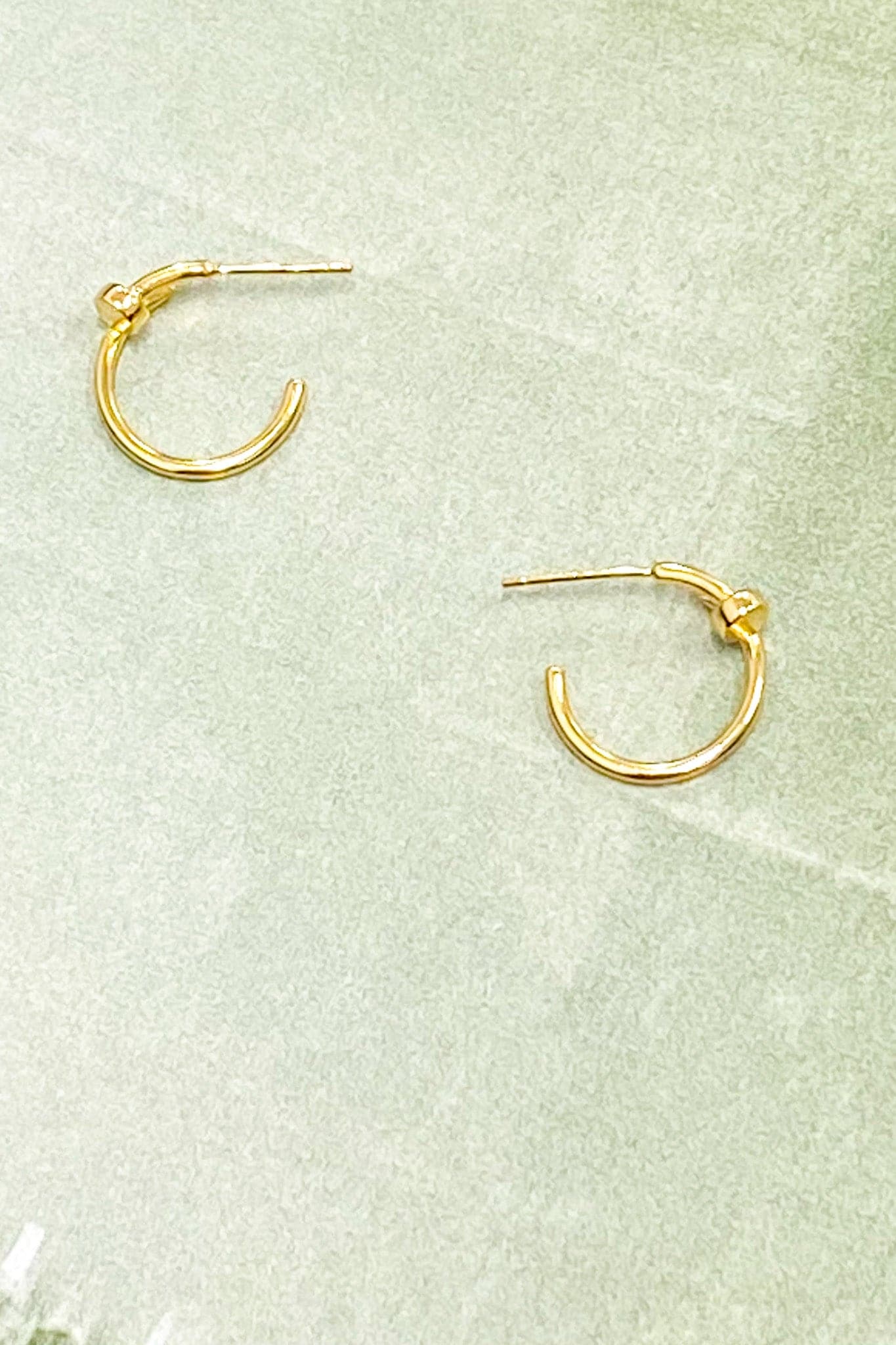 Gold First Move Nail Hoop Earrings - Madison and Mallory