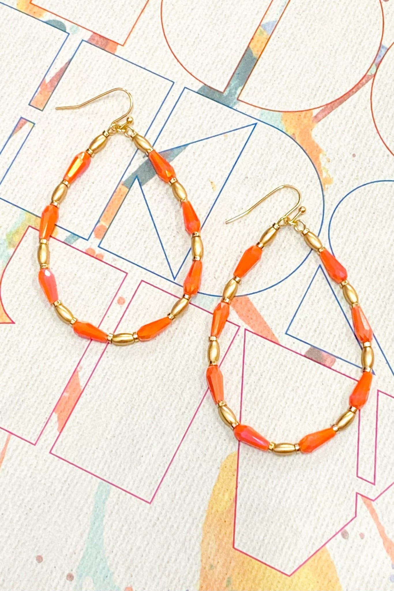 Coral Lakeside Beaded Teardrop Earrings - FINAL SALE - Madison and Mallory