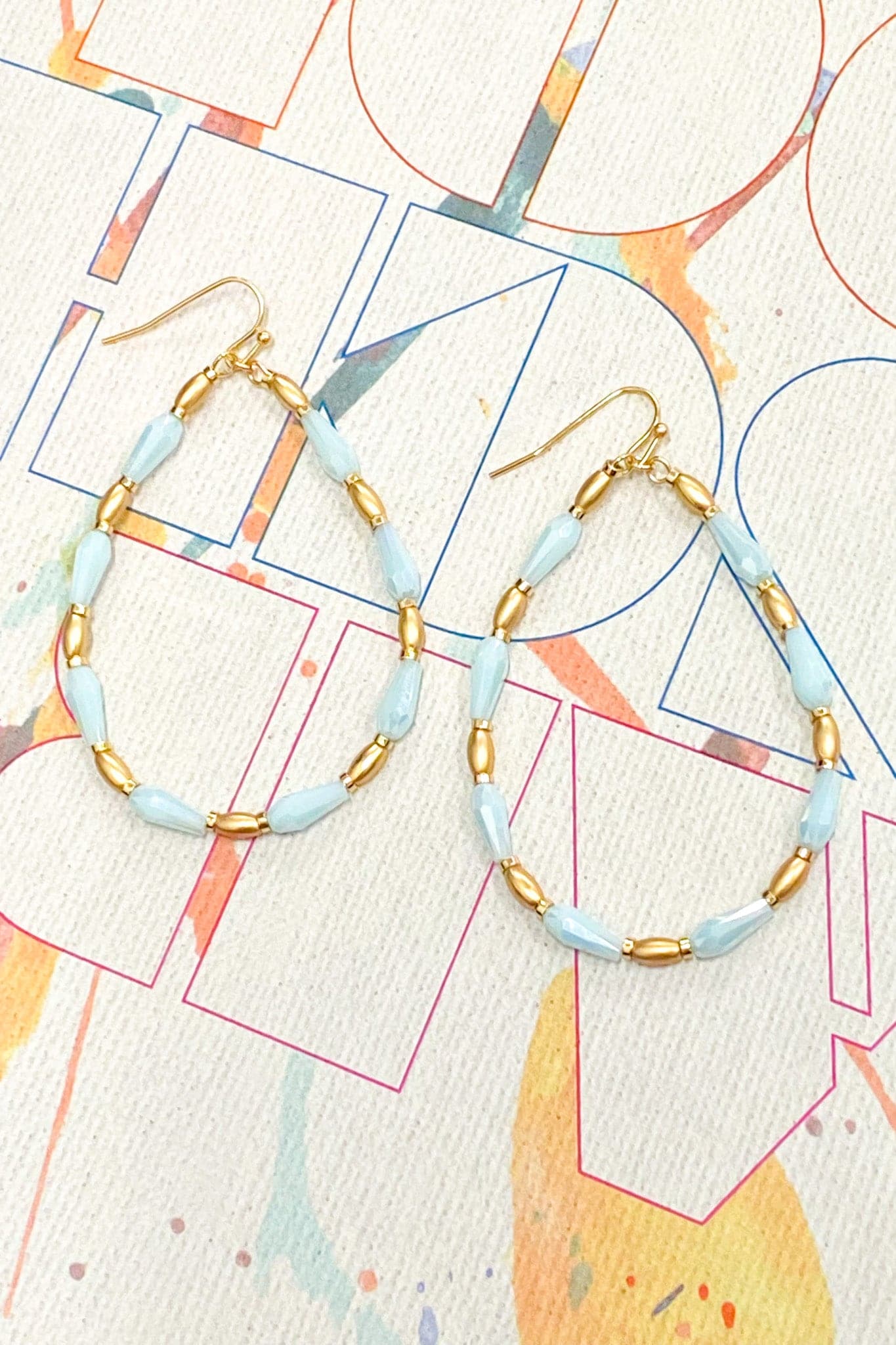 Light Blue Lakeside Beaded Teardrop Earrings - FINAL SALE - Madison and Mallory