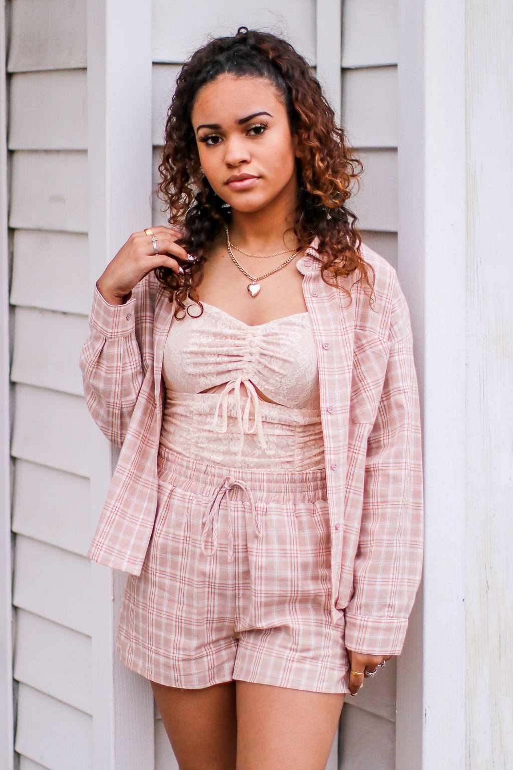  In Your Favor Plaid Elastic Waist Shorts - FINAL SALE - Madison and Mallory