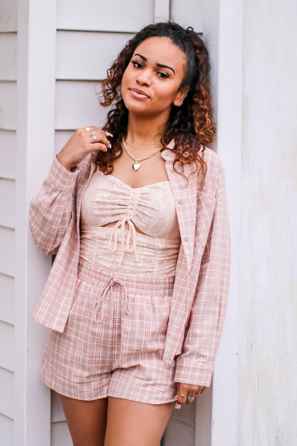  In Your Favor Plaid Elastic Waist Shorts - FINAL SALE - Madison and Mallory