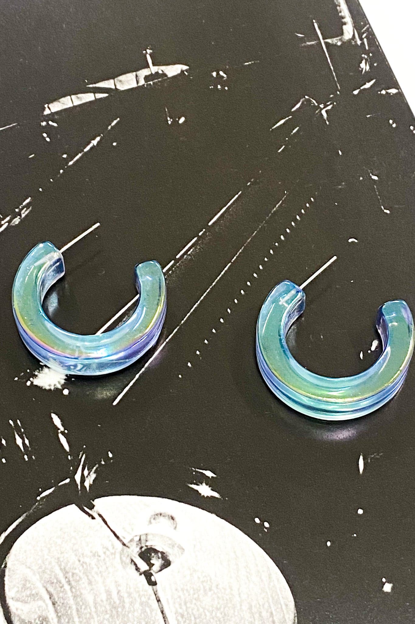 Blue/Purple Havina Acrylic Hoop Earrings - Madison and Mallory