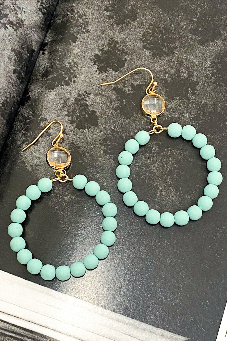 Dusty Mint Blessyn Beaded Drop Earrings - Madison and Mallory