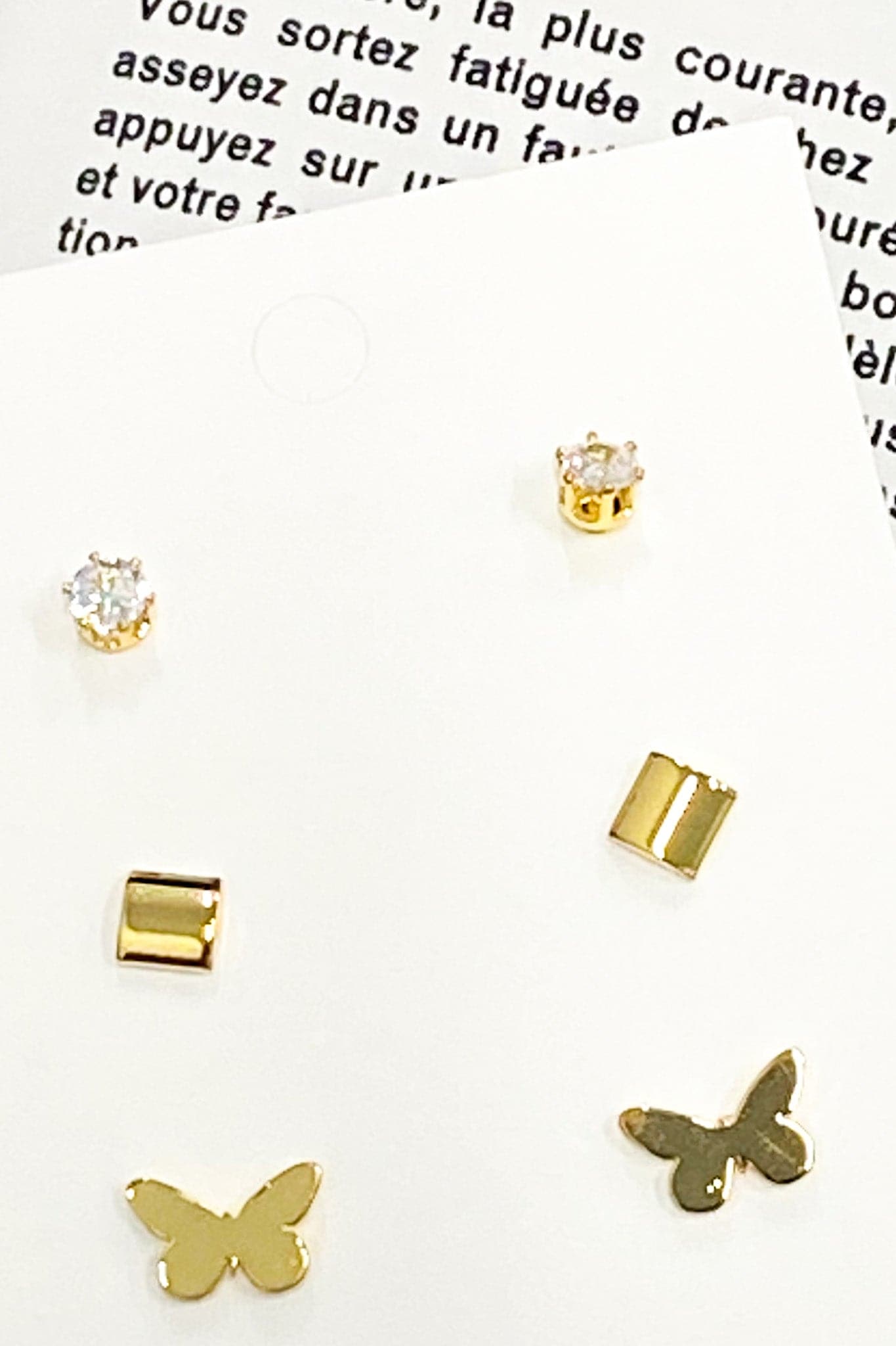 Gold Crushing on Cute Butterfly Stud Earring Set - Madison and Mallory