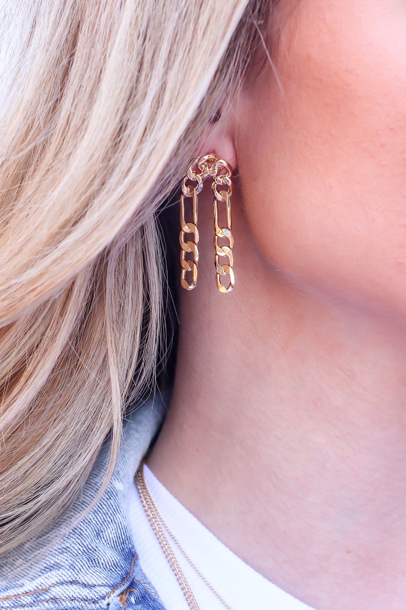 Gold Under Your Charm Chain Drop Earrings - Madison and Mallory