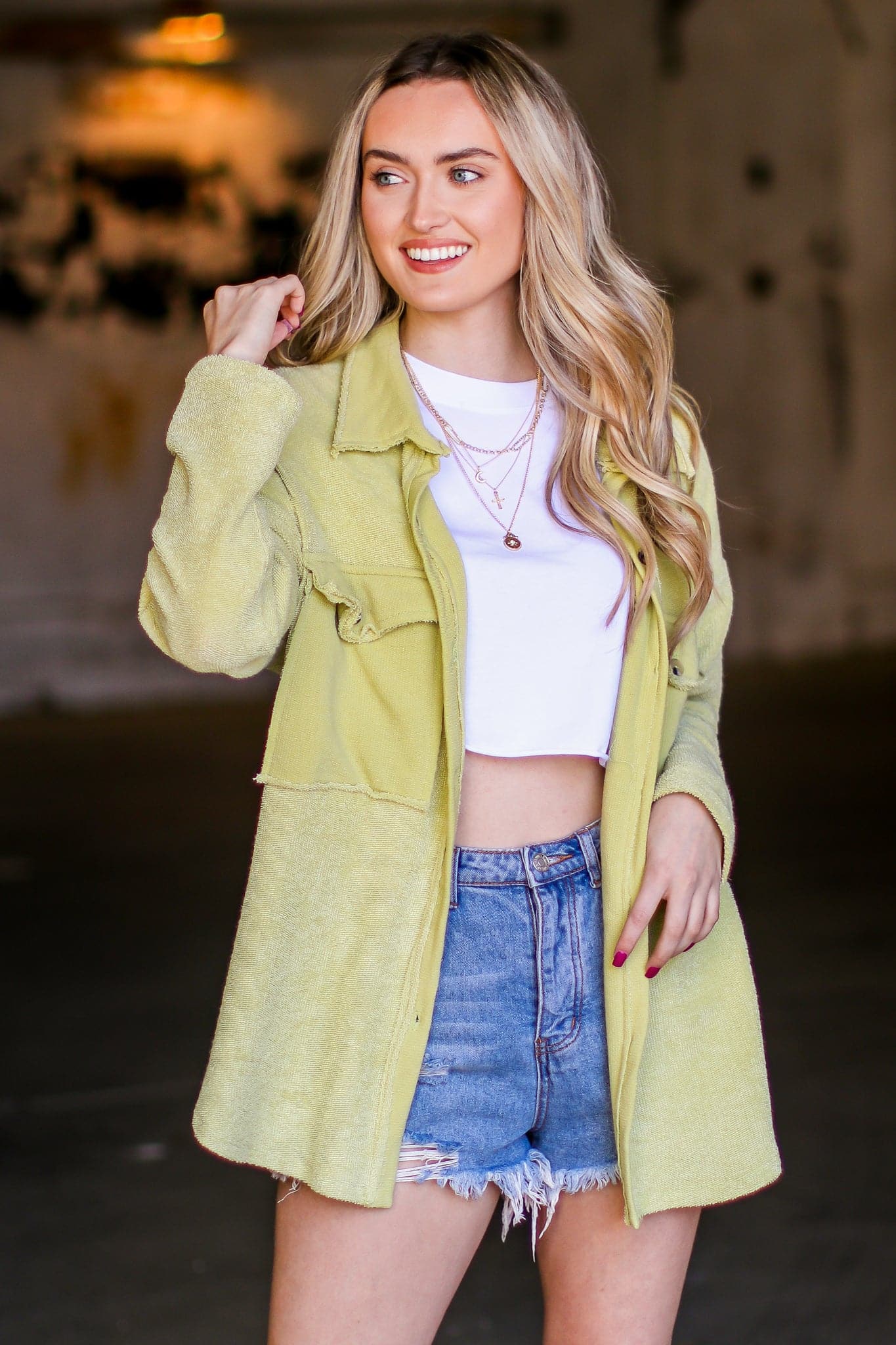  Cordero Distressed Washed Denim Shorts - Light Denim - FINAL SALE - Madison and Mallory