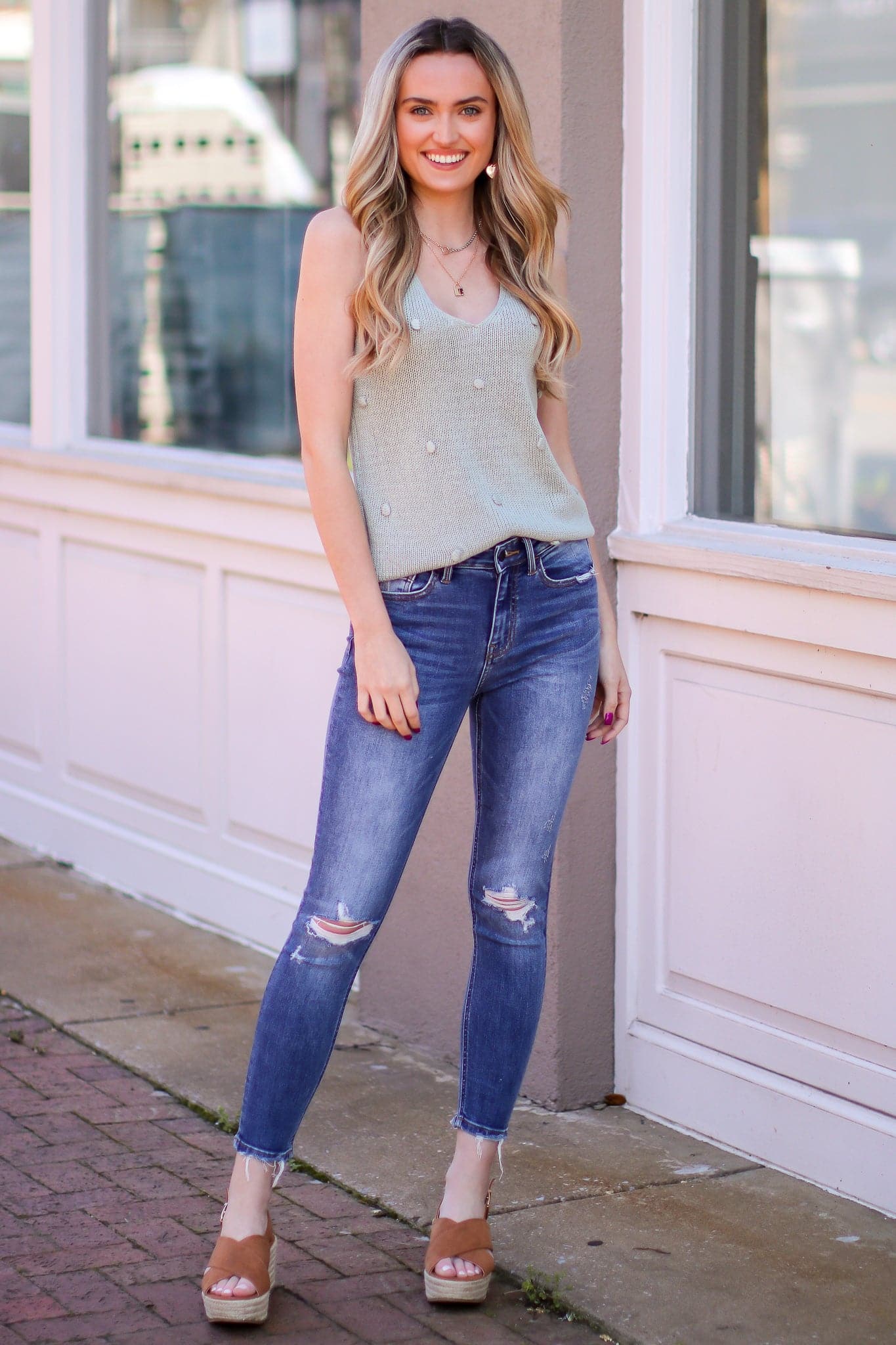  Farren High Rise Distressed Ankle Skinny Jeans - FINAL SALE - Madison and Mallory