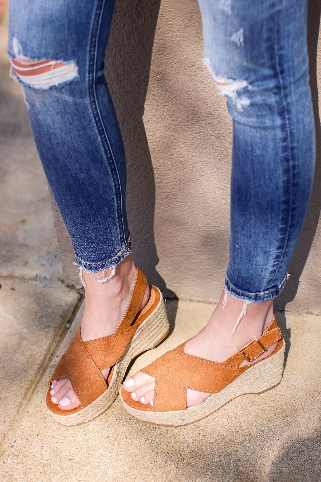  Gone for the Weekend Cross Strap Espadrille Wedges - FINAL SALE - Madison and Mallory