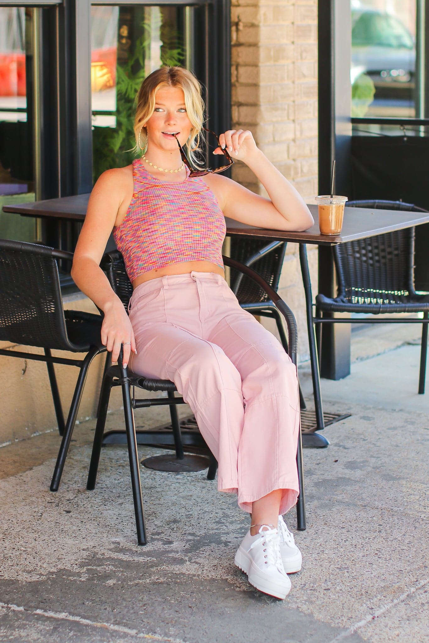  Brightest Days Twist Back Multi Knit Crop Top - FINAL SALE - Madison and Mallory
