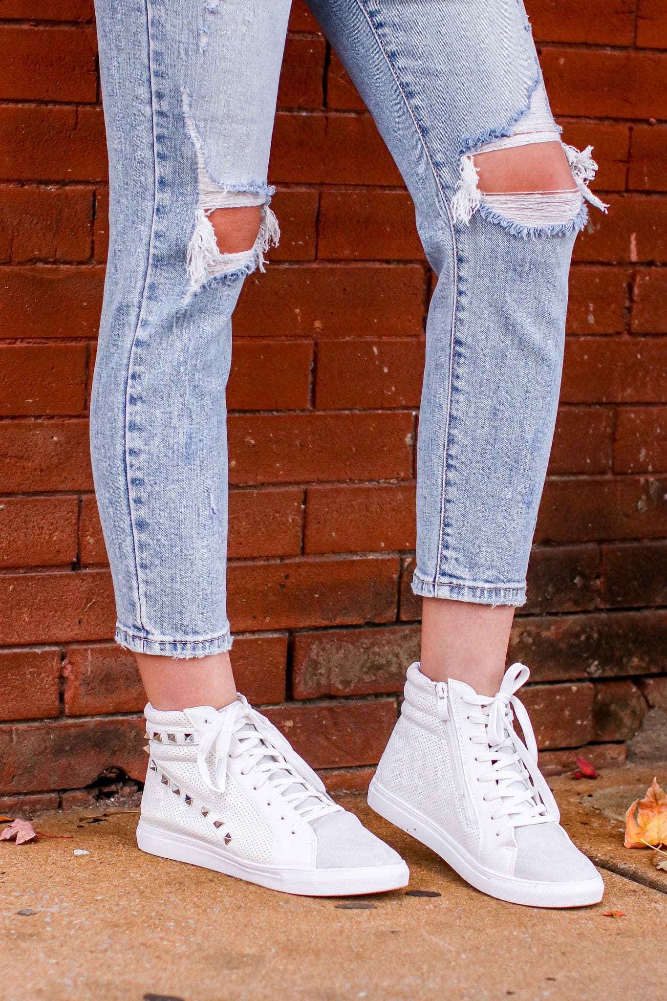  Lex Studded High Top Wedge Sneakers - FINAL SALE - Madison and Mallory