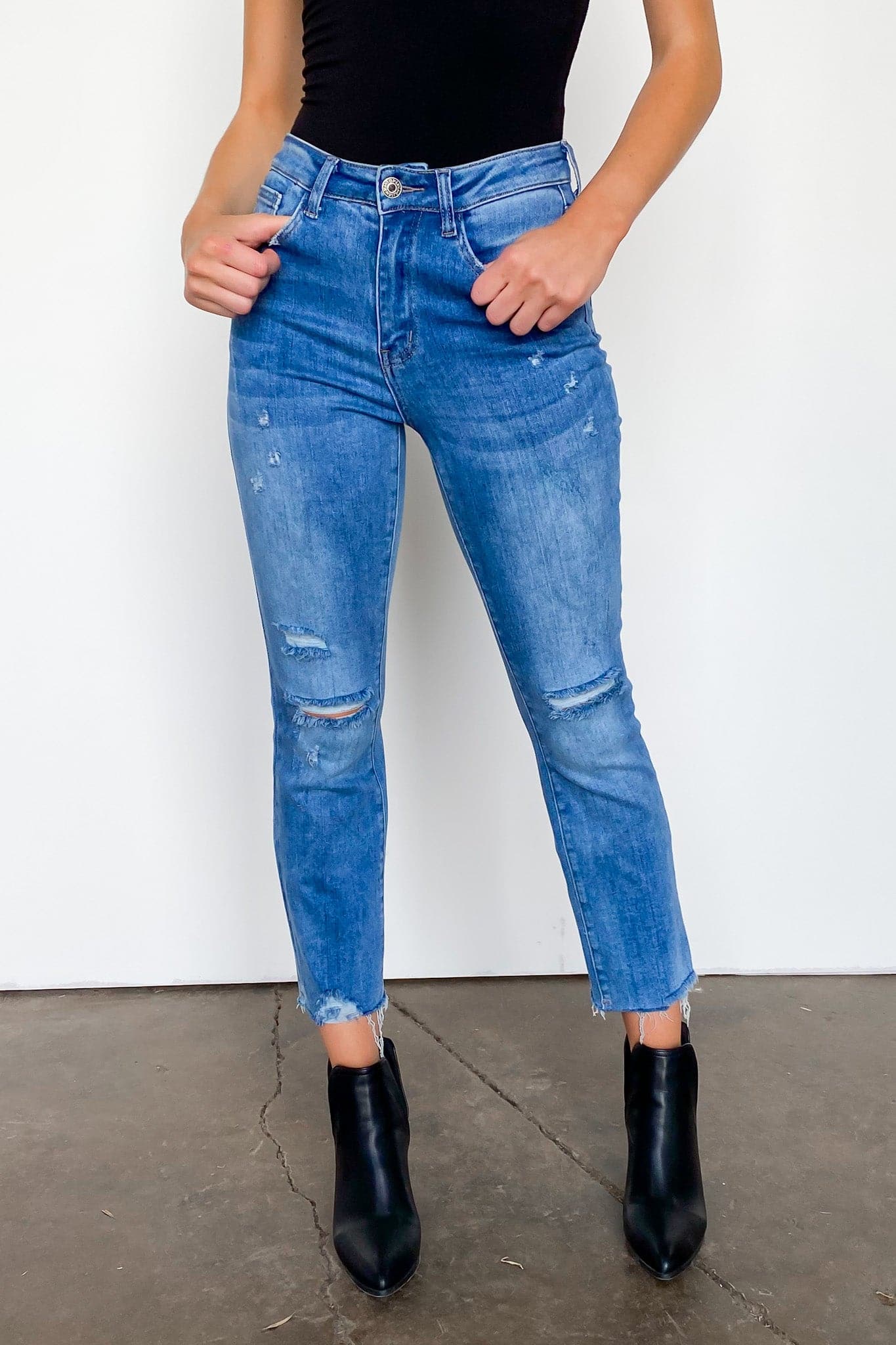  Calder High Rise Vintage Washed Straight Jeans - FINAL SALE - Madison and Mallory