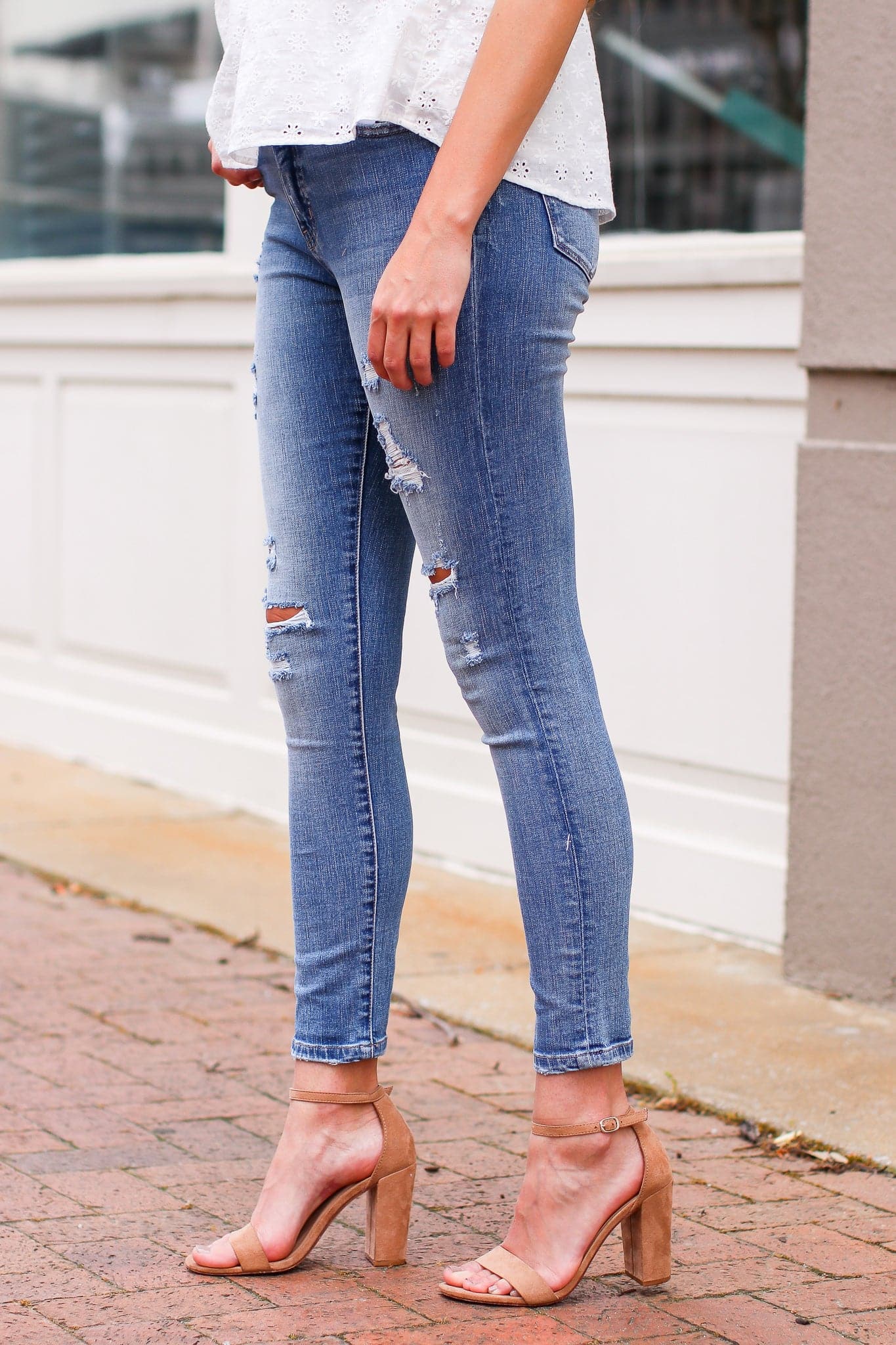  Love Someone High Rise Distressed Skinny Jeans - FINAL SALE - Madison and Mallory