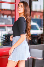  Roxanne Asymmetric Denim Skirt - FINAL SALE - Madison and Mallory