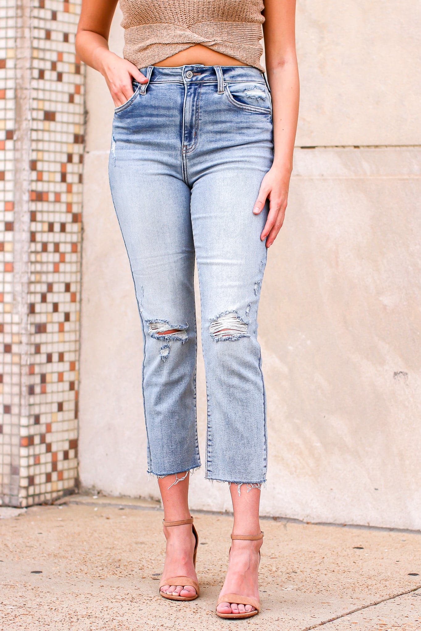  Elston Straight Leg Distressed Jeans - FINAL SALE - Madison and Mallory