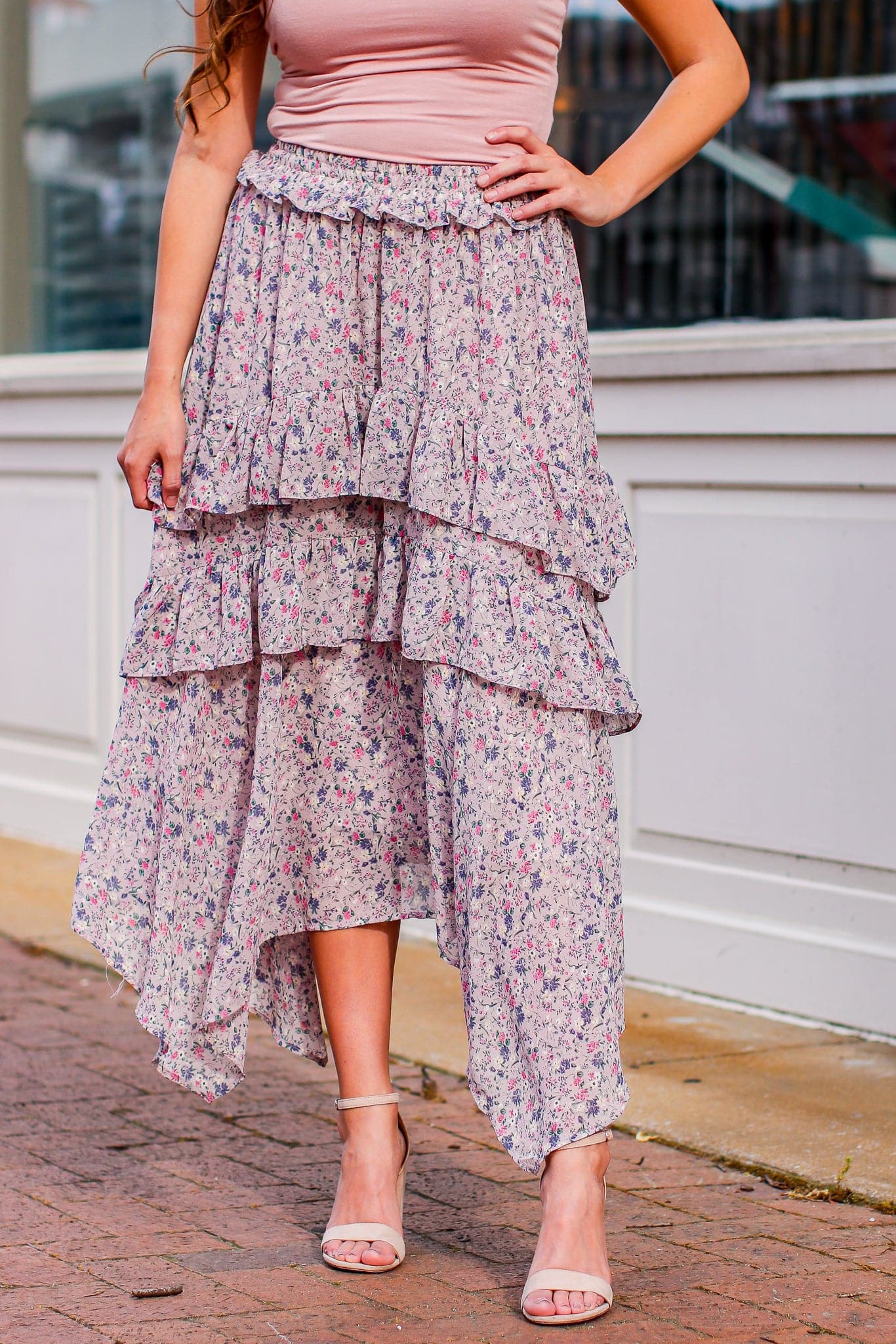 S / Dusty Lavender Melody Garden Floral Maxi Skirt - FINAL SALE - Madison and Mallory