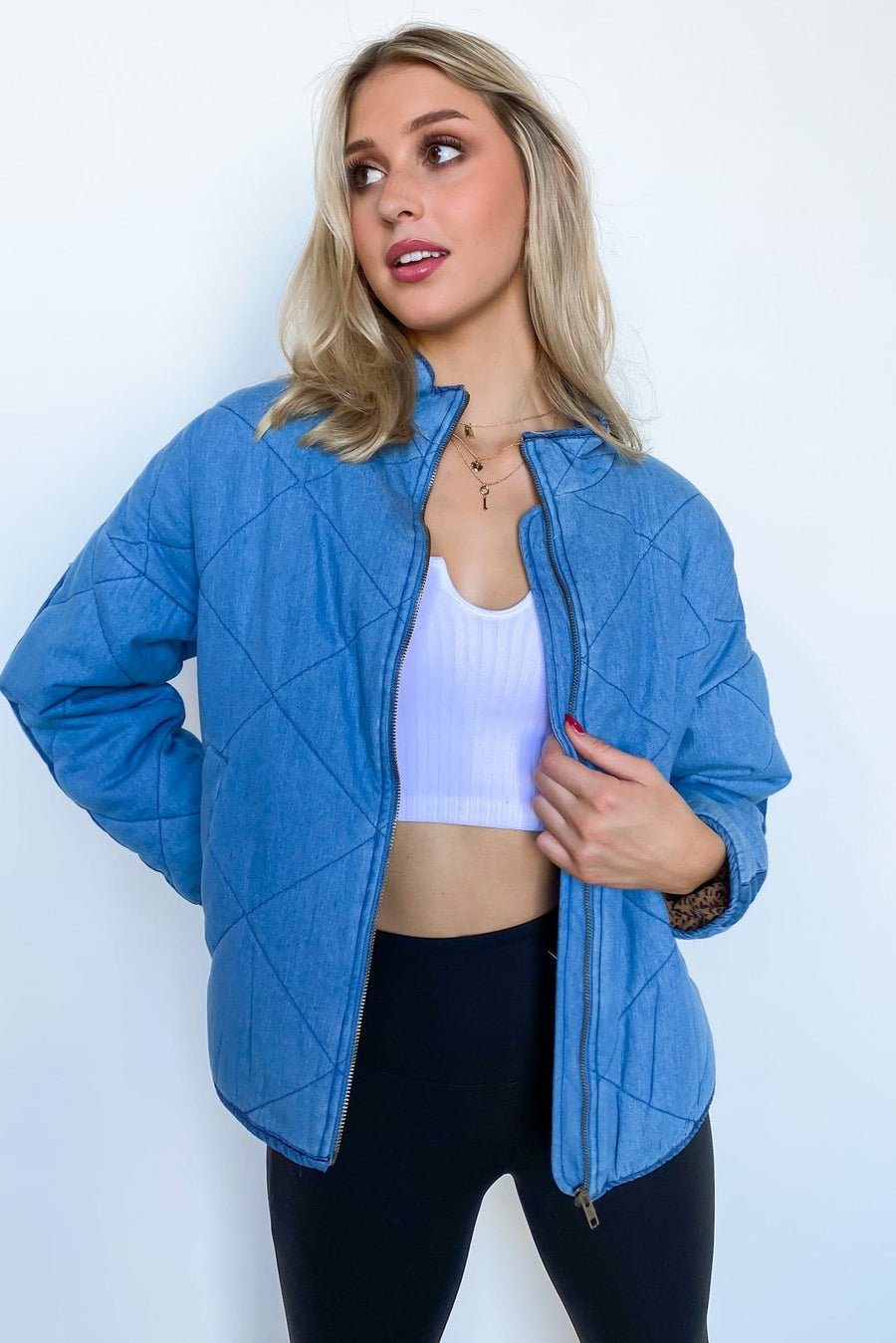 S / Denim Holloway Quilted Denim Jacket - FINAL SALE - Madison and Mallory