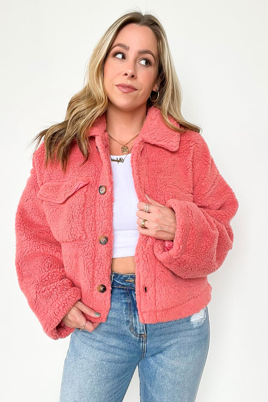 Tea Rose / S Warmest Welcome Sherpa Jacket - Madison and Mallory