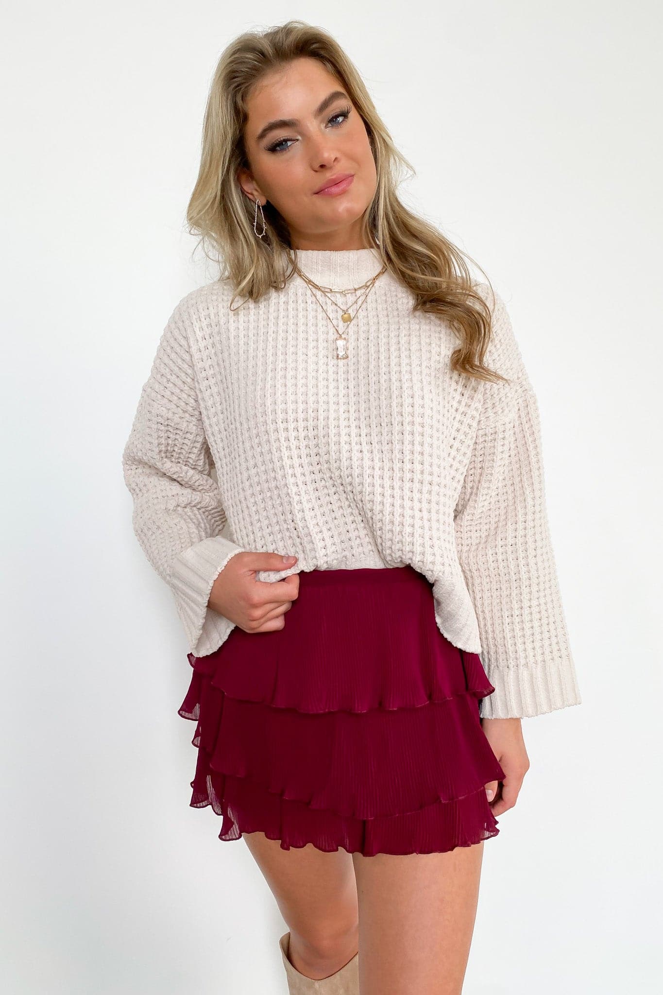  Tier for Love Pleated Skirt - FINAL SALE - Madison and Mallory
