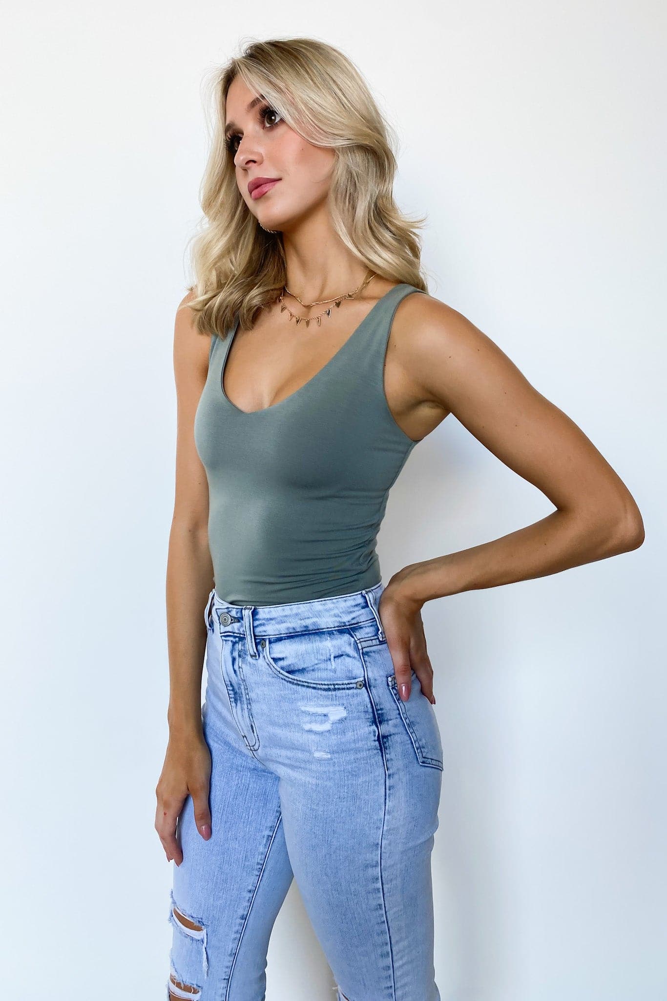  Maverix V-Neck Soft Knit Tank Top - BACK IN STOCK - Madison and Mallory
