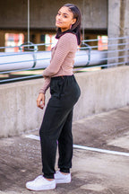  Kellie V-Neck Striped Button Top - FINAL SALE - Madison and Mallory