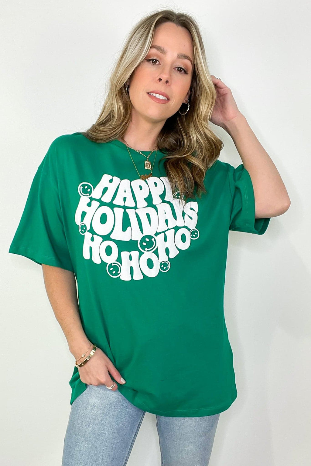 Happy Holidays HO HO HO Graphic Tee - FINAL SALE - Madison and Mallory