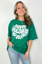 Happy Holidays HO HO HO Graphic Tee - FINAL SALE - Madison and Mallory