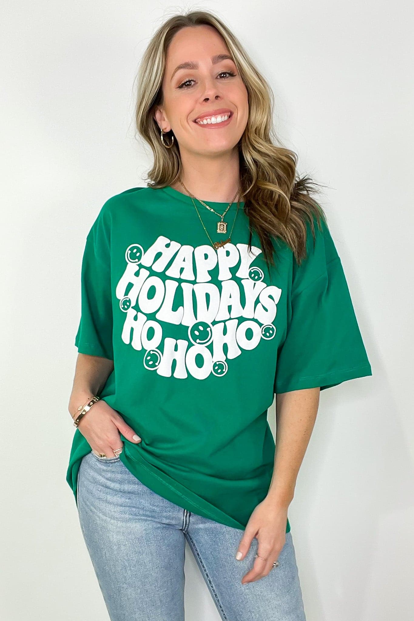 Happy Holidays HO HO HO Graphic Tee - FINAL SALE - Madison and Mallory
