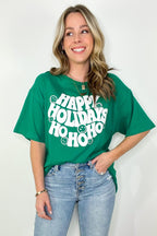 Happy Holidays HO HO HO Graphic Tee - FINAL SALE - Madison and Mallory