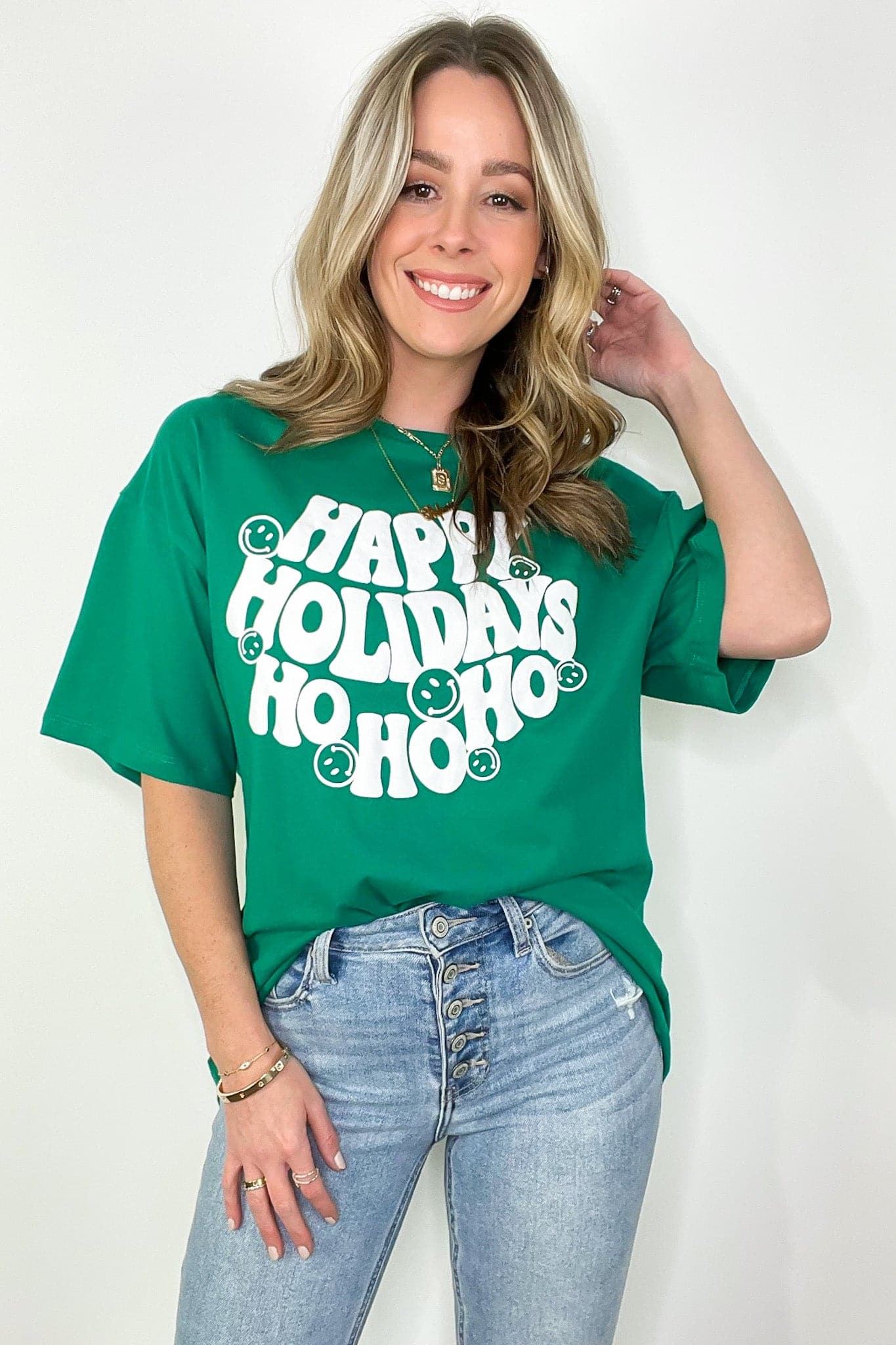 Happy Holidays HO HO HO Graphic Tee - FINAL SALE - Madison and Mallory