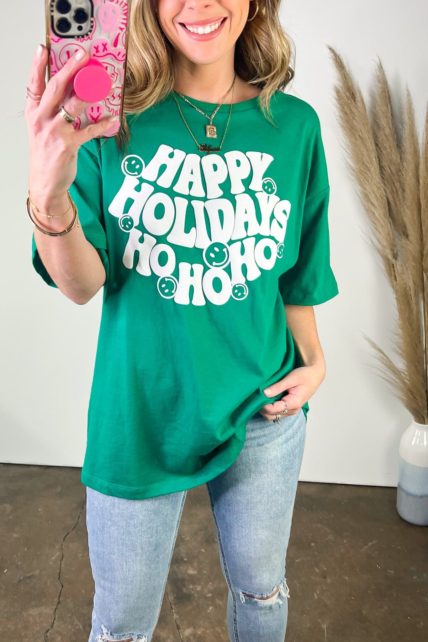 Happy Holidays HO HO HO Graphic Tee - FINAL SALE - Madison and Mallory