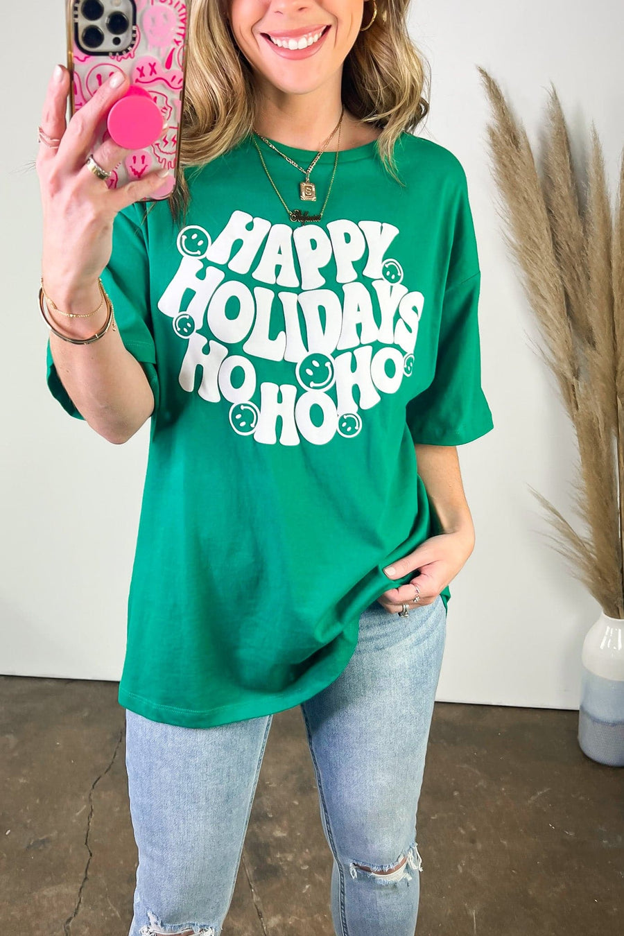  Happy Holidays HO HO HO Graphic Tee - Madison and Mallory