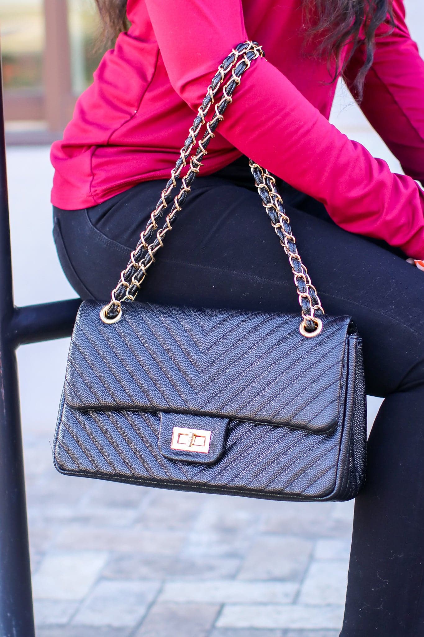 Black In Line with Style Quilted Flap Crossbody Bag - FINAL SALE - Madison and Mallory
