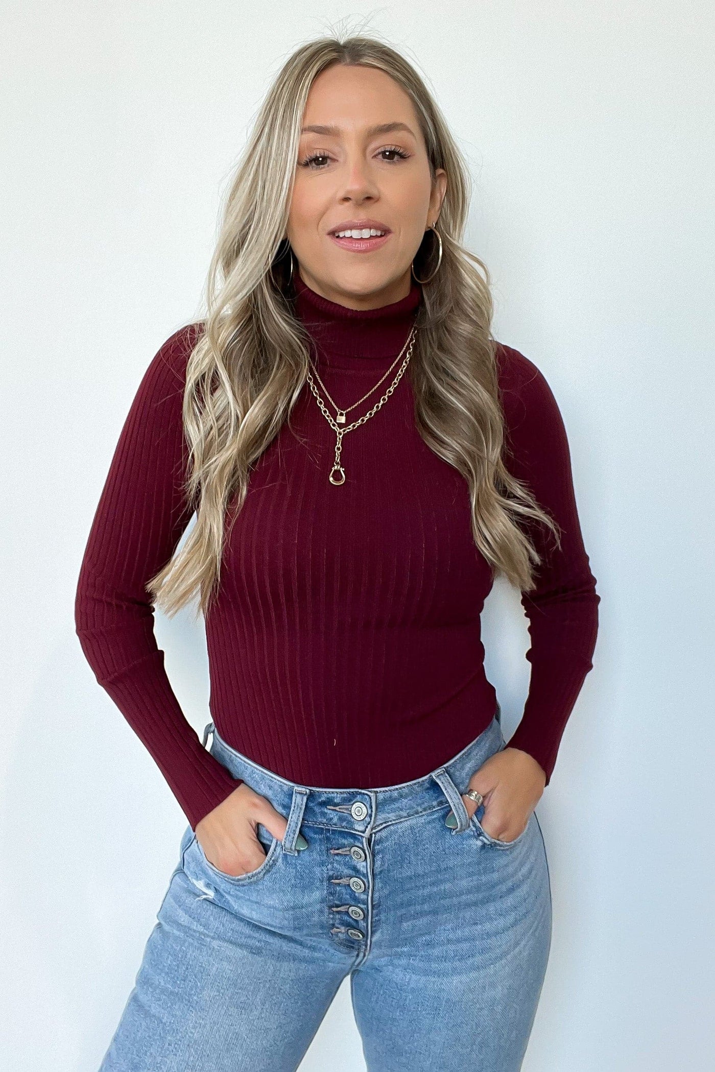  Linwood Ribbed Knit Turtleneck Bodysuit - BACK IN STOCK - Madison and Mallory