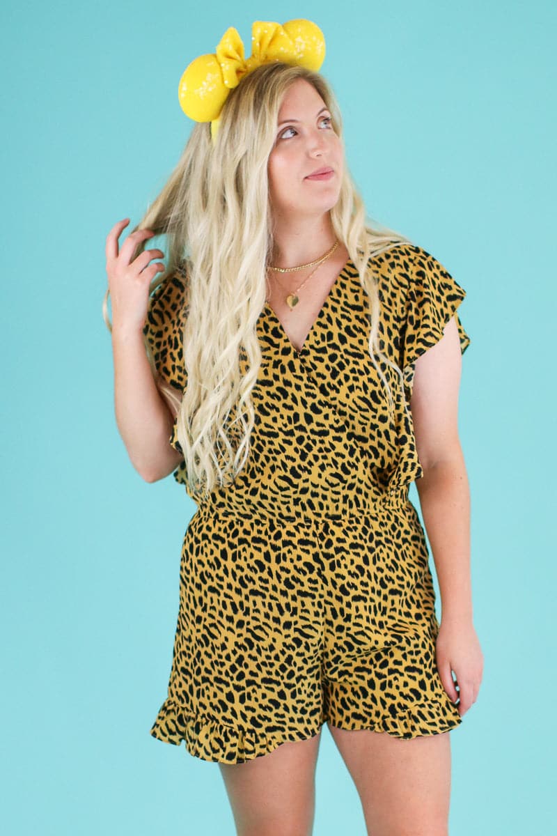  Defiance Animal Print Ruffle Romper | CURVE - FINAL SALE - Madison and Mallory