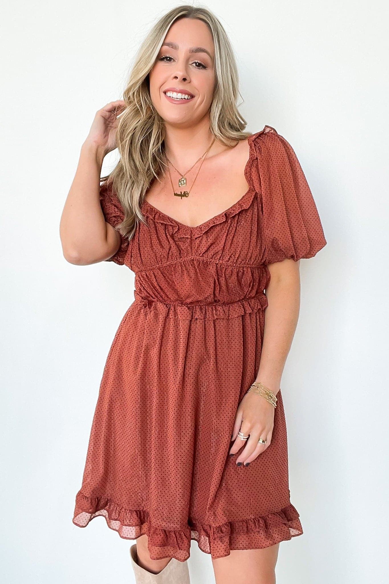  Daria Polka Dot Ruffle Dress - FINAL SALE - Madison and Mallory