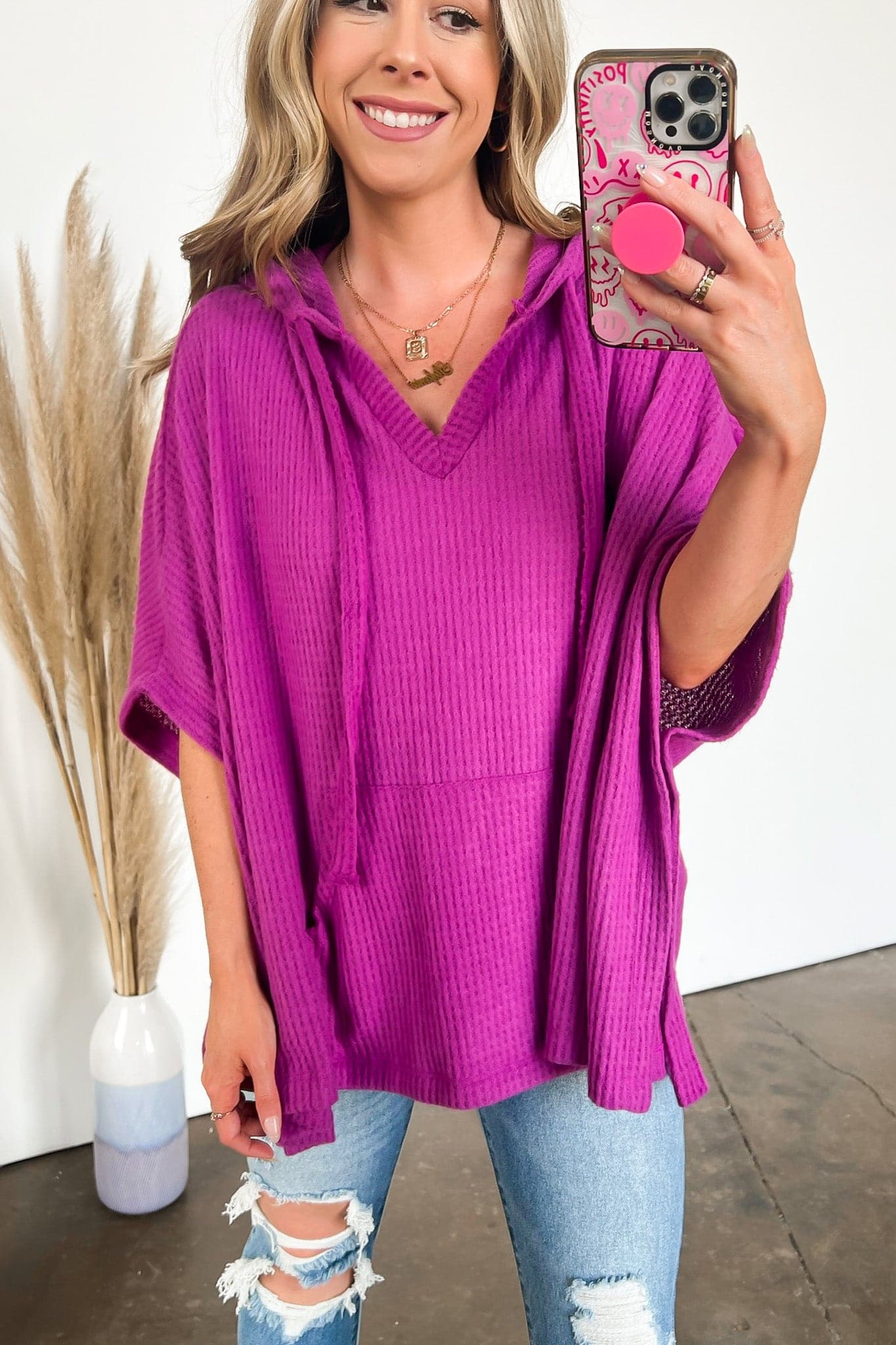  Indrah Relaxed Fit Thermal Pocket Top - FINAL SALE - Madison and Mallory