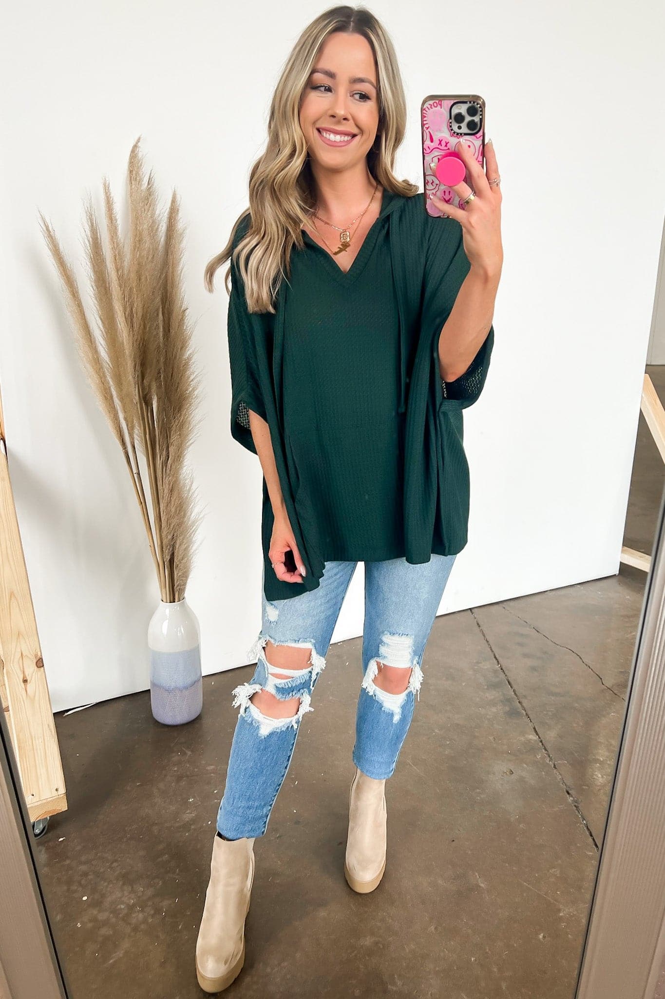  Indrah Relaxed Fit Thermal Pocket Top - FINAL SALE - Madison and Mallory