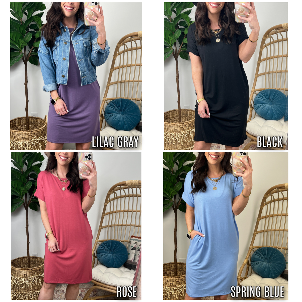  Insight View Short Rolled Sleeve Dress - FINAL SALE - Madison and Mallory