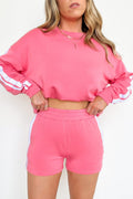 S / Bubblegum Instant Crush Side Striped Shorts - FINAL SALE - Madison and Mallory