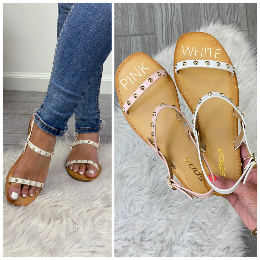  Jennice Strappy Studded Standals - FINAL SALE - Madison and Mallory
