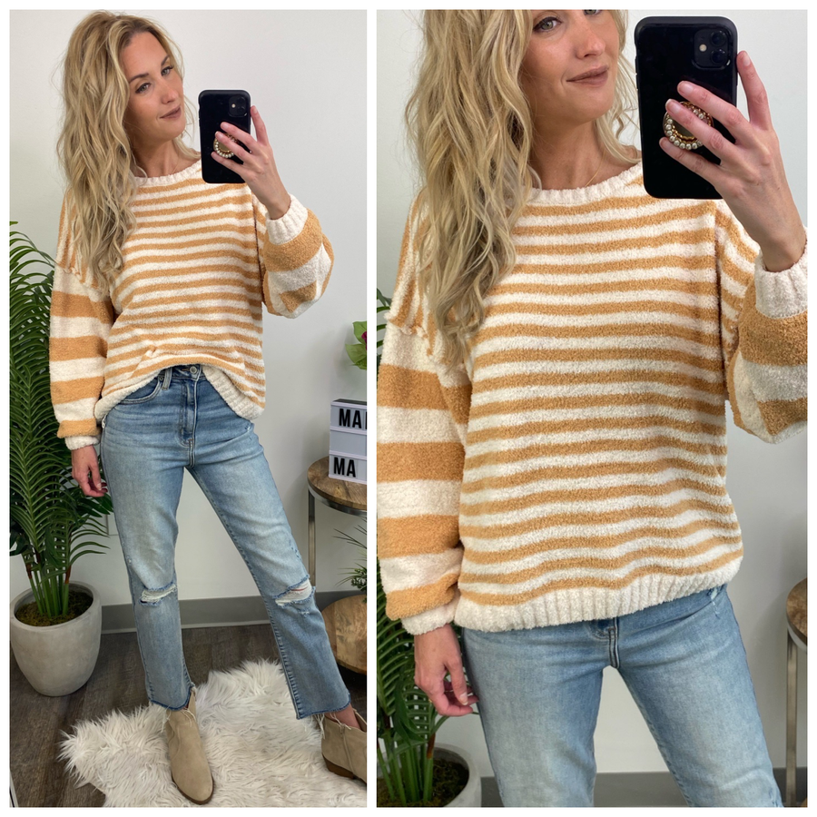  Jessamine Soft Knit Striped Sweater - Madison and Mallory