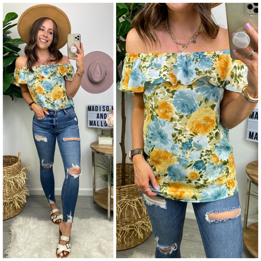  Jessy Off Shoulder Floral Top - FINAL SALE - Madison and Mallory