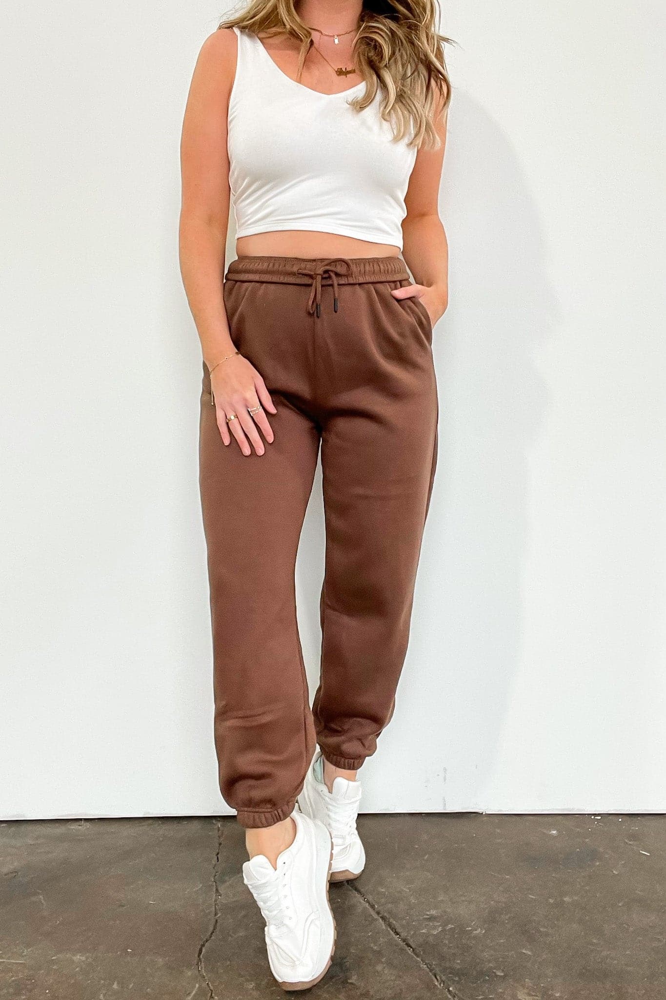 Chocolate / XS Jocelynn Fleece Lined Lounge Pants - Madison and Mallory