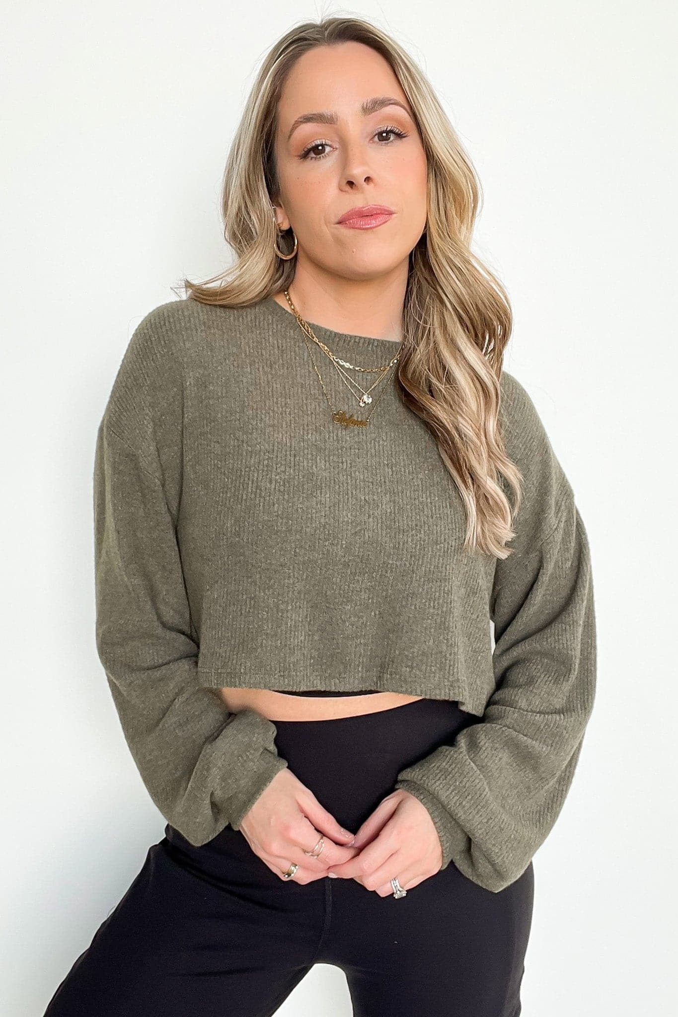  Juliyn Ribbed Crop Knit Top - BACK IN STOCK - Madison and Mallory