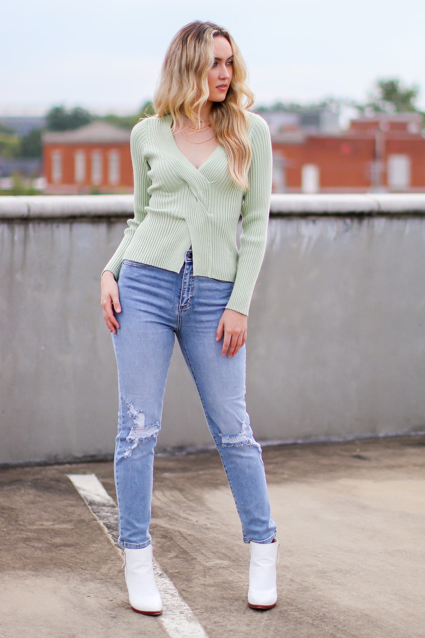  Juney Twist Front Sweater - FINAL SALE - Madison and Mallory