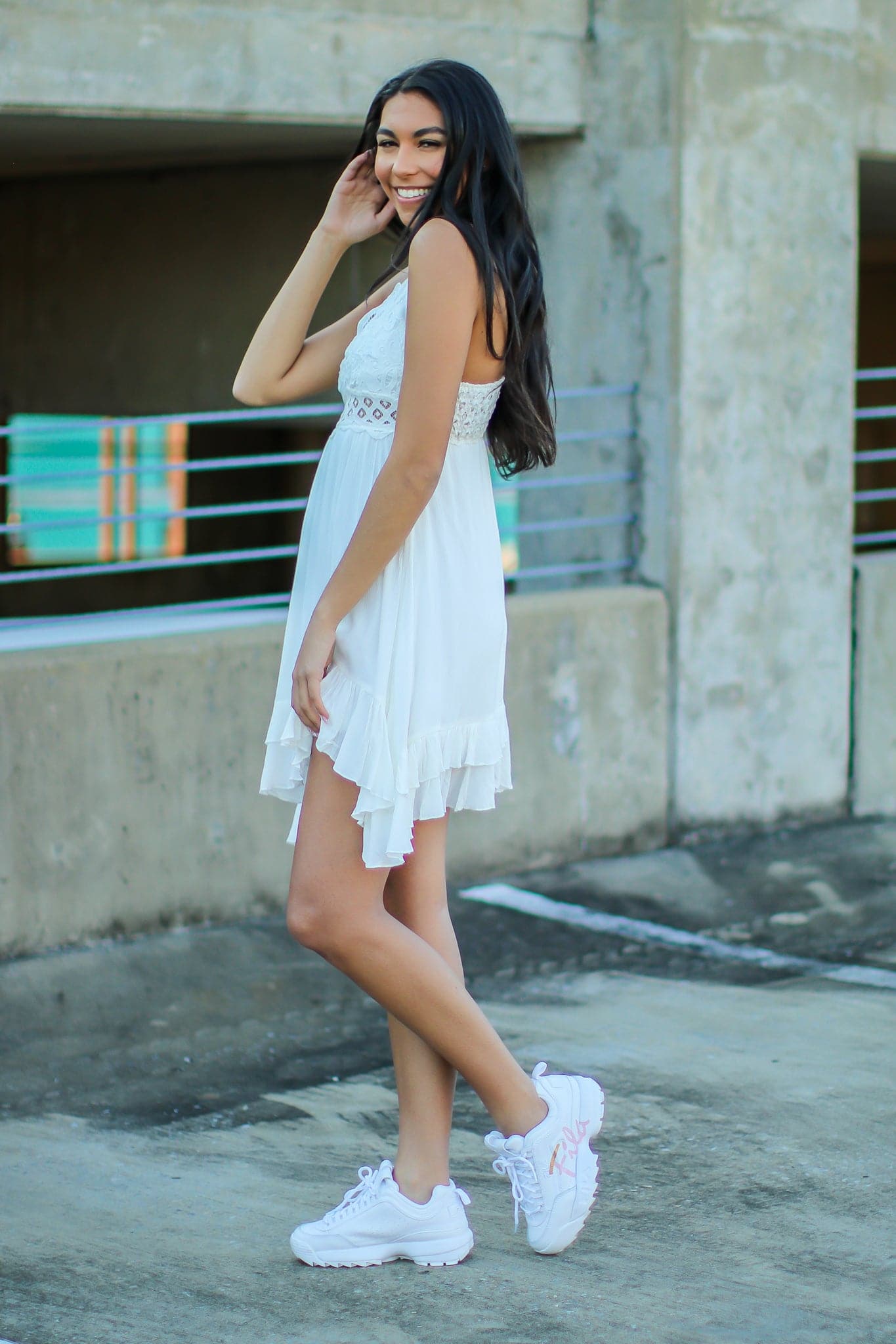 Sway away white discount crochet lace dress