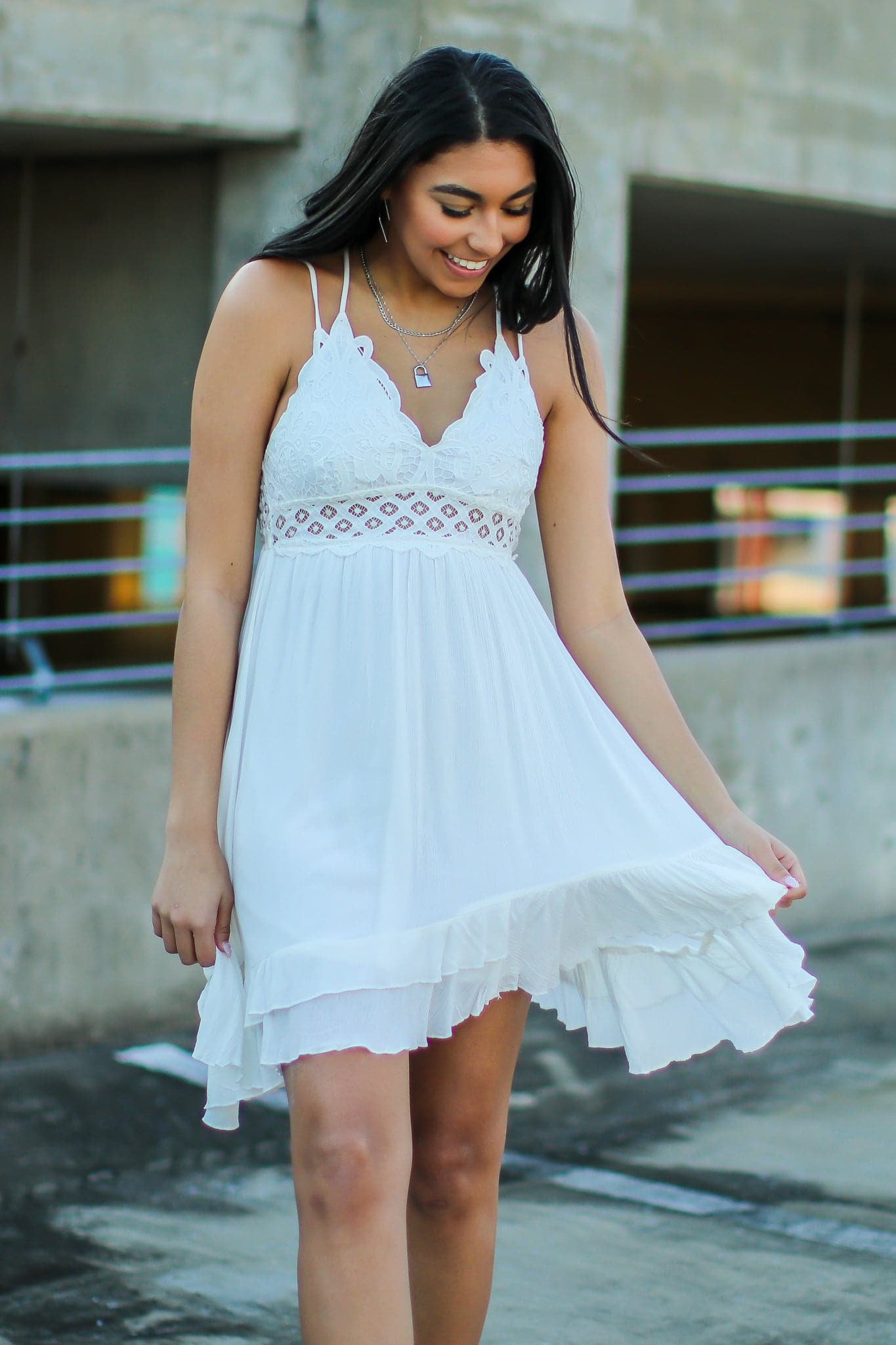 Sway away white shop crochet lace dress